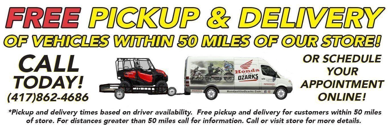 Free pickup and delivery within 50 miles